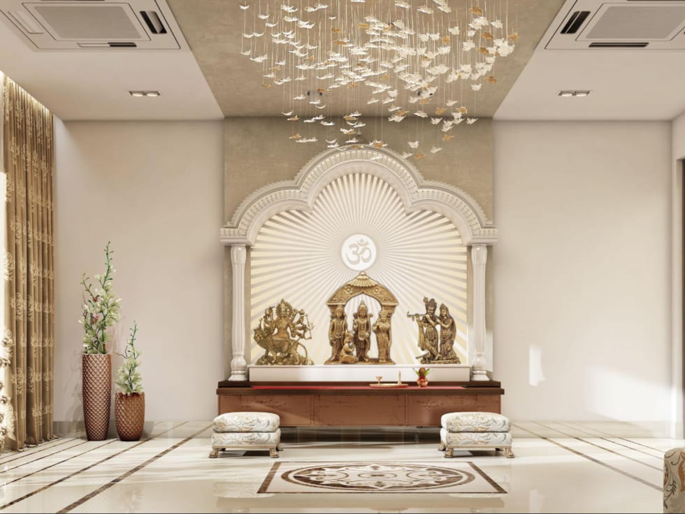 Pooja Room Wallpaper Designs for Your Home Mandir | Beautiful Homes