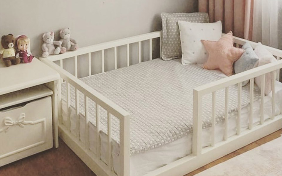 White crib in a nursery