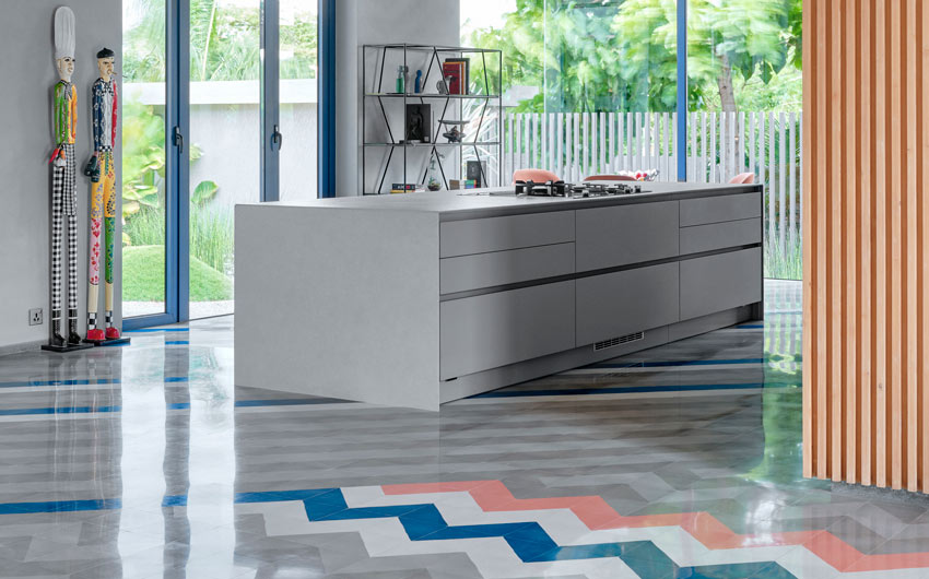 Zig zag design ideas for kitchen floor tiles - Beautiful Homes