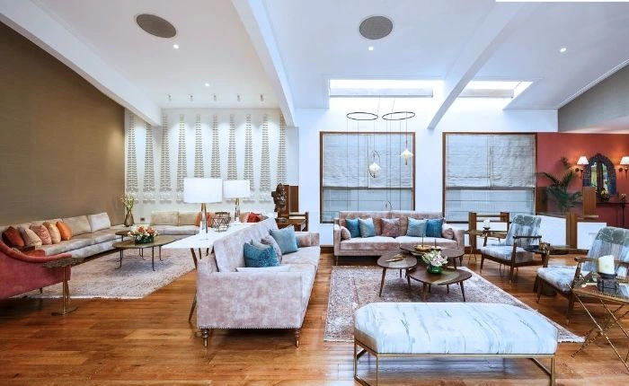 Spacious &amp; maximalist living room design layout &amp; interiors - Beautiful Homes