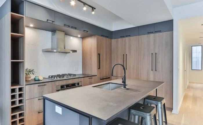 Wooden modular kitchen design with storage units - Beautiful Homes