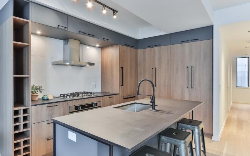 Wooden modular kitchen design with storage units - Beautiful Homes