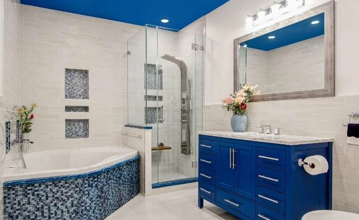 Bathroom design with an overhead shower head - Beautiful Homes