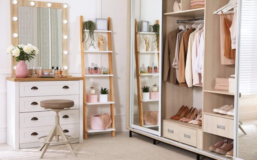 Wardrobe design with dressing table for your bedroom - Beautiful Homes