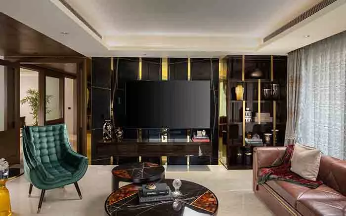 Tv unit wall panel &amp; leather sofas for luxury &amp; comfort in your home - Beautiful Homes