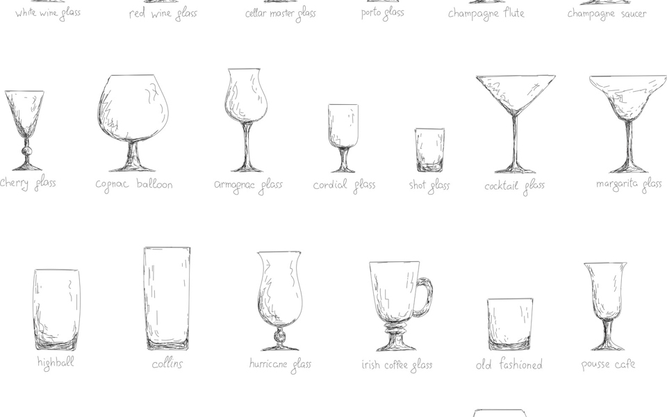the types of glasses that your bar needs